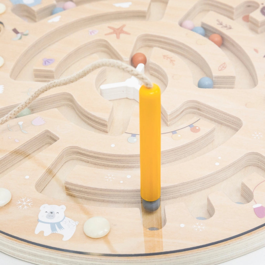 Keturių metų laikų magnetinė labirinto lenta – Montessori įkvėptas mokomasis žaislas