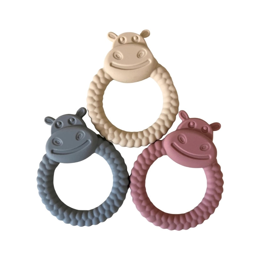 Green Island Hippo Teething Ring – Soothes Sore Gums Naturally